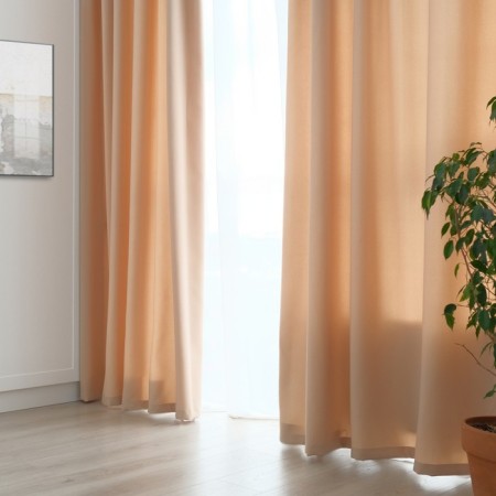 Curtain curtain "Ethel" width 200 cm, height 250 cm, color is light beige, matte