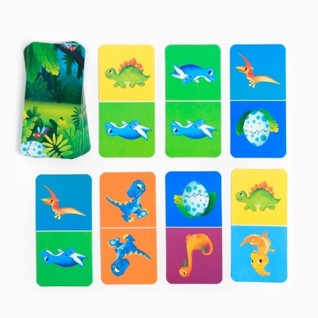 The board game "Domino. Dinosaurics ", 28 cards, 3+-3