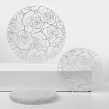 A set of glass plates of the Michelle, 7 objects, white color
