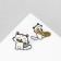 Set of icons (2 pcs.) "Kit" with a fish, white-yellow color in ferrous metal