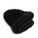 Knitted hat, with a lapel, on a fleece, a small scar, black