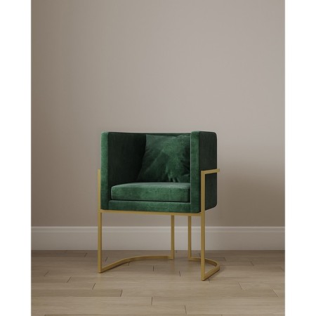 Armchair "Luna", 60 × 64 × 77 cm, green color, gold frame