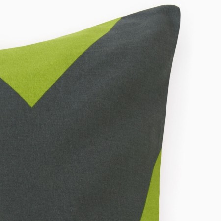 Pillowcase "Ethel" Green Chevron 70*70, 100% cotton, Poplin, 125 g/m2-1