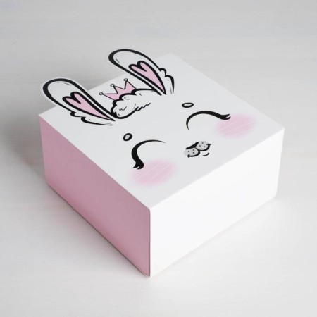 Gift folding box, packaging, "bunny", 15 x 15 x 8 cm-1