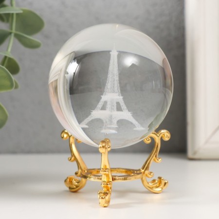 Souvenir glass "Eiffel Tower" d = 6 cm openwork stand 8.5x6x6 cm-1