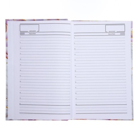 Diaumer of the Leduced A5, 128 pink marble sheets, solid cover, glossy lamination-16