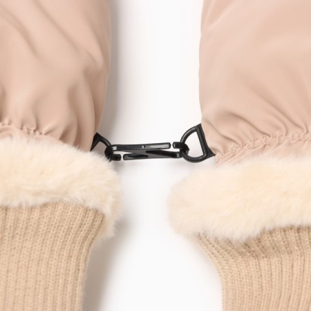 Women's mittens minku, beige color, 25 cm-3