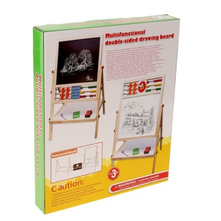 Magnetic board on the legs: marker, sponge and 5 colored crayons in the kit, work field - 29 × 32 cm-3