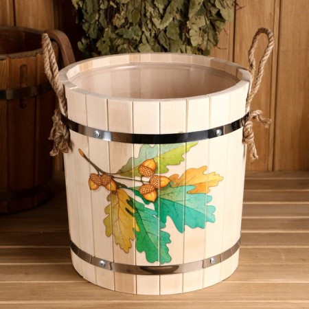 Lipes, 13 l, plastic insert, stainless rim, ropes, "oak branch"-4