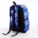 A backpack with a zipper, the color is blue