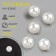 A set of buttons on the leg, d = 15 mm, 5 pcs, pearly/silver color