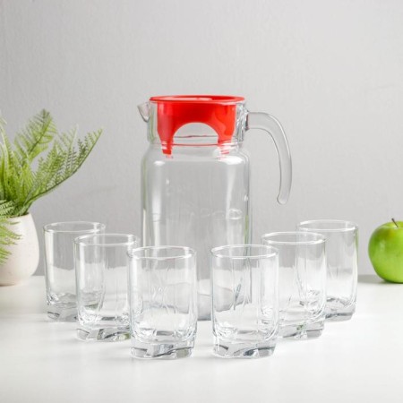 Set of drinking glass "Luna", jug 1.7 liters, glasses 255 ml, 6 pcs