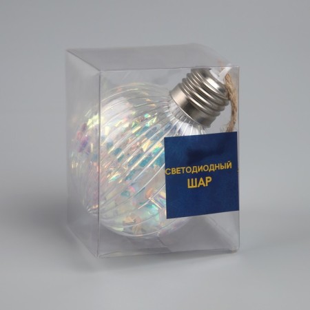Christmas ball "retro ball" 8x10.5 cm, 5 LED, LR44x3 (in the set), glow warm white-3