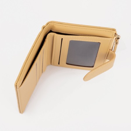 Women's wallet on the button, yellow color-3