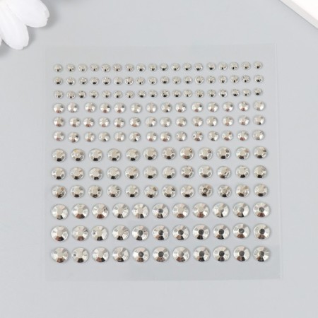 Sticker of rhinestones plastic "various diameters" mix gold/silver 10.5x16 cm-2