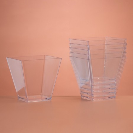 The form of the plastic disposable for the buffet "Square", 200 ml, transparent, 15 pcs/units.-2
