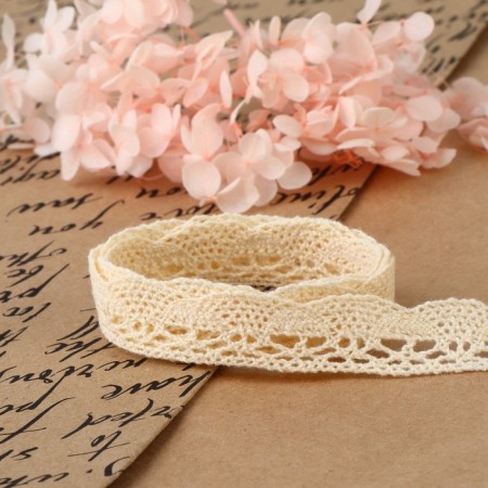 Knitted lace, 20 mm × 15 ± 1 m, beige color-2