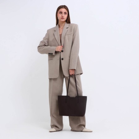Bag Female Tout with zipper, chocolate color-5
