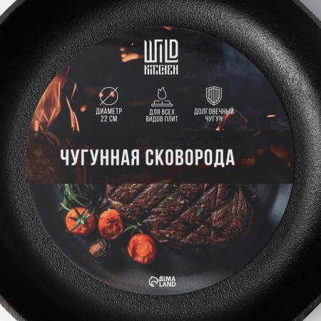 Cast iron pan Wild Kitchen, D = 22 cm, removable handle-4
