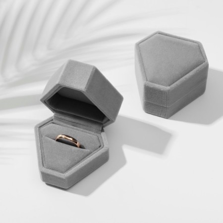 Velvet case for earrings/ring "Crystal", 6.5 × 6, color gray color-1