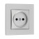 Single Tot Matte Glass, 10 A, hidden, without salary, glass, silver