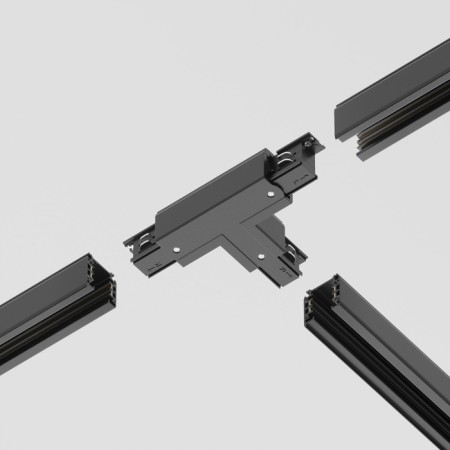 The T-shaped connector for the Technical Tract-31b-R, right-line, 16.6x9.9x3.2 cm, black color is black-3