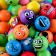 Rubber ball "Smiley", 2.7 cm, Mix color