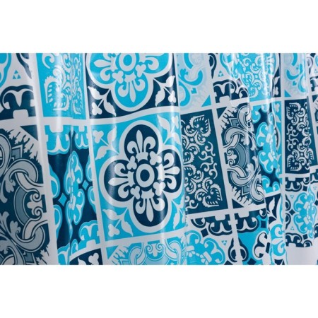 Curtain for the bathroom Cementine, 180 x 200 cm, PVC, blue-4