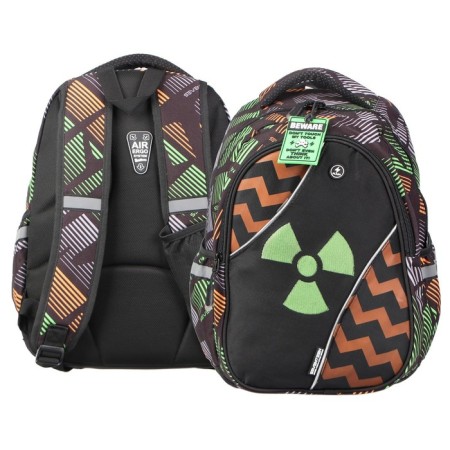 Youth backpack 40 x 30 x 16 cm, with an ergonomic back, with a luminous element of optical-fiber threads, Seventeen, Optical Fiber-1