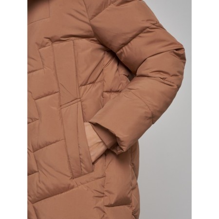 Coat insulated winter female, size 44, brown color-10