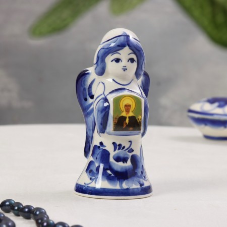 Souvenir "Angel with an icon", Gzhel, 12.5x5.5 cm, mix-7