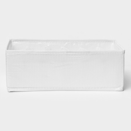 Organizer for storing linen LadOM, 6 cells, 28 × 16 × 10 cm, white color-6