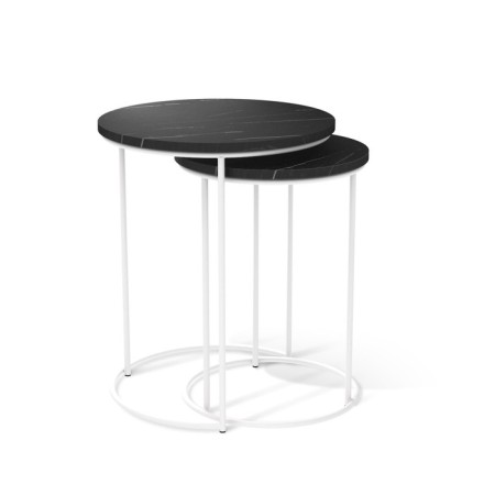 Journal table, 450x450x550, Pietra Black/White Muars