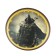 Wooden round shield "Warrior in a mask"