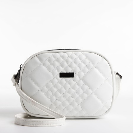 Bag Women's Cross-Bodi with a zipper, white color