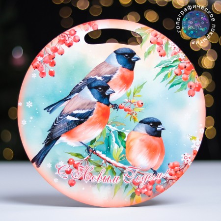 Dressing souvenir board "Birds. New Year", D-25.5cm