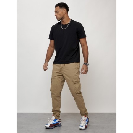Cargo jeans men, size 44, beige color-5