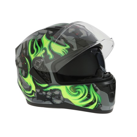 The helmet integral with two visors, size M (57-58), BLD-M67E model, black and green-4