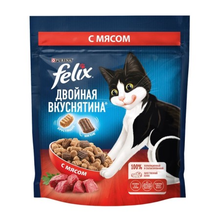 Dry food Felix "Double Yvannatina" for cats, meat, 200 g