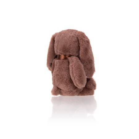 Soft toy Gulliver Bunny "Mokko" with a bow, coffee color, 25 cm-8