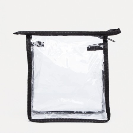 Cosmetic bag with lightning, black/transparent color-2