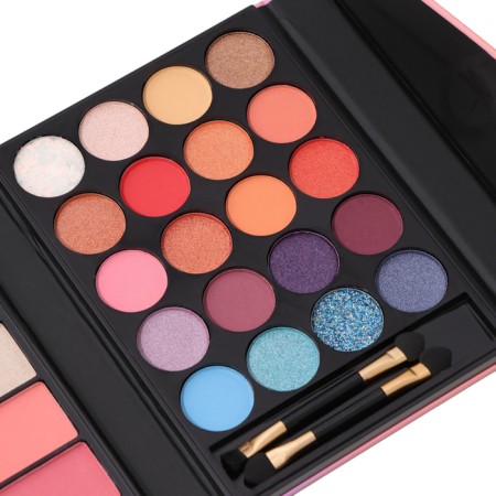A set of decorative cosmetics (highlighter, blush, glitter, shadows, lipstick, eyebrow shadows)-4