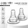 Set of silicone nipple, 2 pcs., C, Ø35mm, anti -bicolor., +3 months, average stream