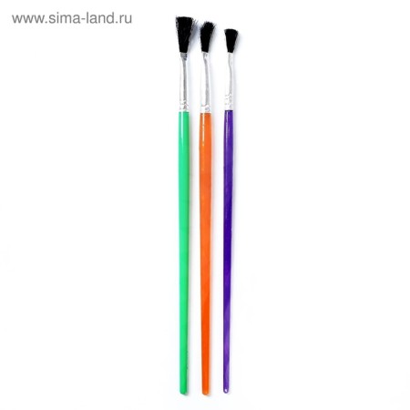 A set of brushes nylon, 3 pieces, flat, with plastic, colored handles-1