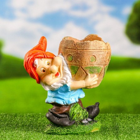 Garden Figure "Dwarf with Kashpo" 25x24cm Mix-2