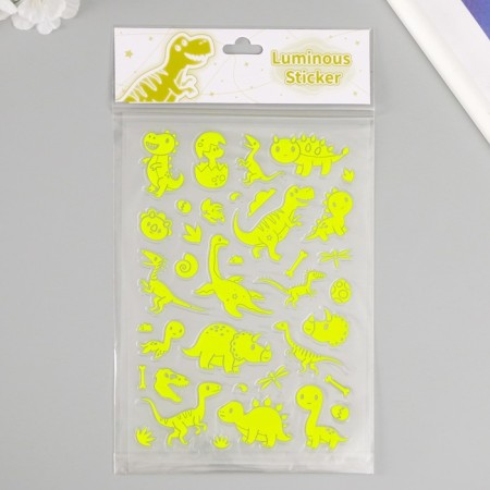 Plastic sticker phosphorus "dinosaurs" mix 27x15.5 cm-1