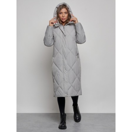 Coat insulated winter female, size 44, color gray color-3