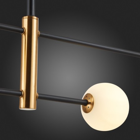 Ceiling EVOLUCE lamp. Sle220103-04. Arcola. 4x5 watts, G9, 4000k, 98x98x58 cm, black color, bronze-8