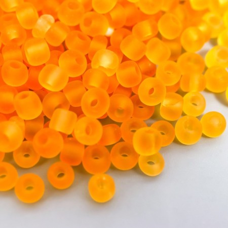Glass beads 6/0 "matte translucent. Safran" 30 grams-1