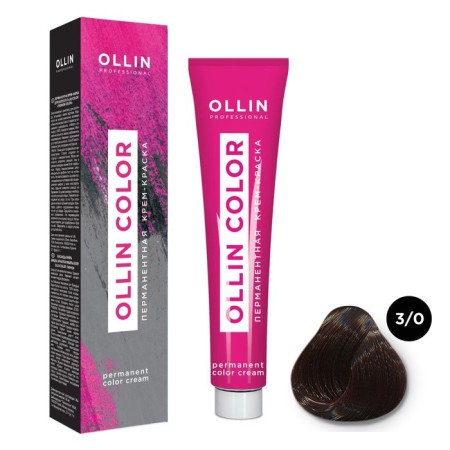 Cream-coloring hair permanent OLLIN Professional Color, tone 3/0 dark brown-haired, 100 ml